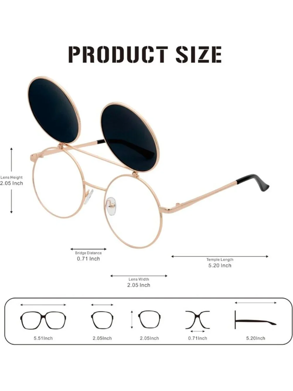 Retro Flip-Up Round Goggles | Steampunk Style Sunglasses for Unique Fashion